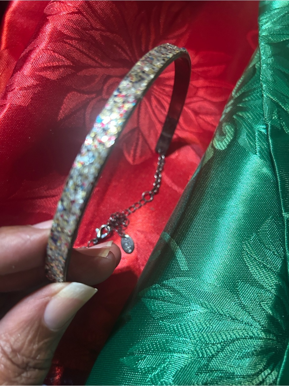 Claire's Multicolor Crystal Pavé Bangle Bracelet